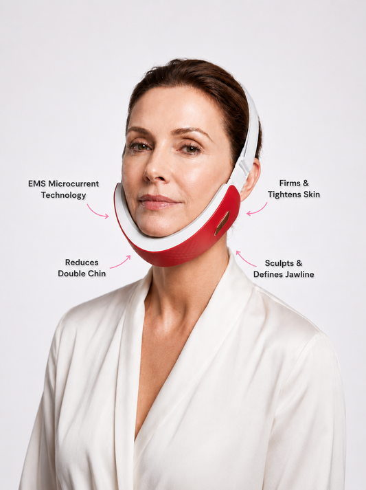 LUMIQ FaceLift Pro - EMS Microcurrent V-Face Sculptor with callouts