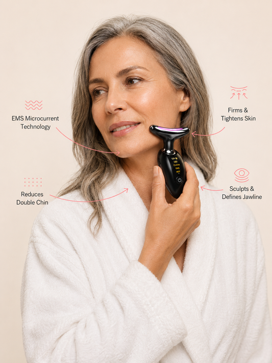 LUMIQ NeckLift Pro - LED Neck & Face Sculpting Wand with callouts